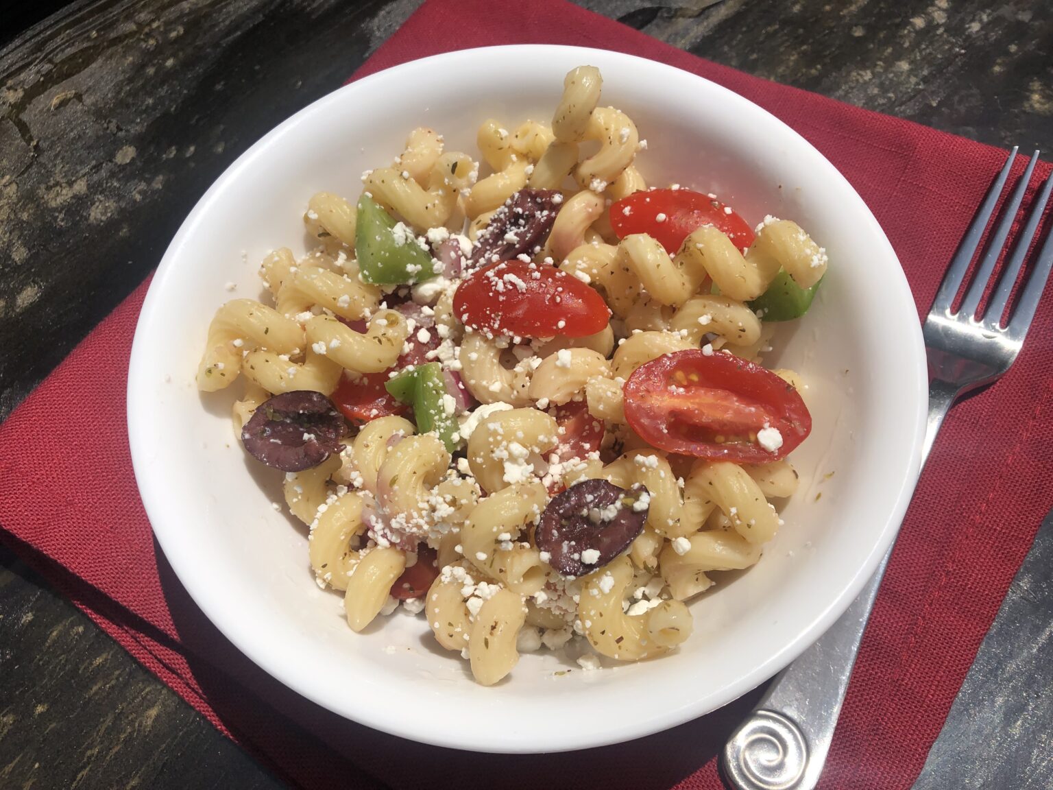 Greek Pasta Salad with Red Wine Vinaigrette Niki Kubiak